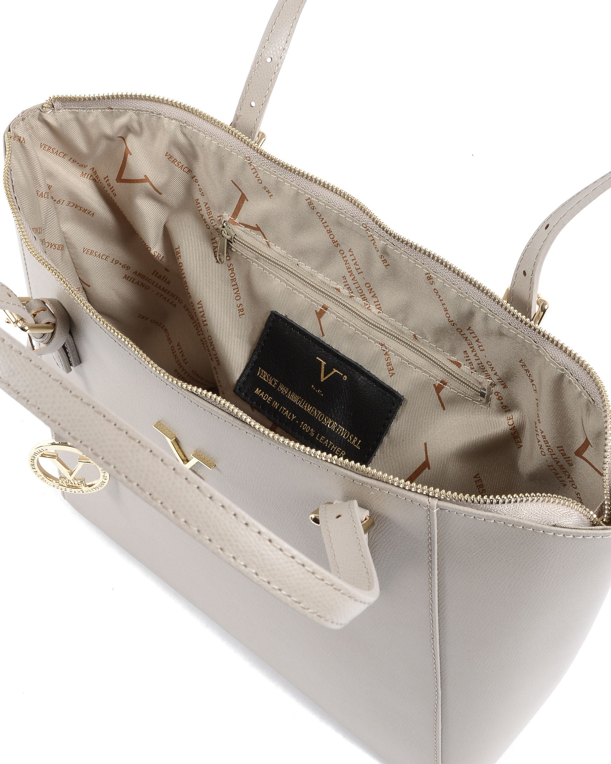 Borsa a mano da donna V Italia V09-G PALMELLATO TAUPE