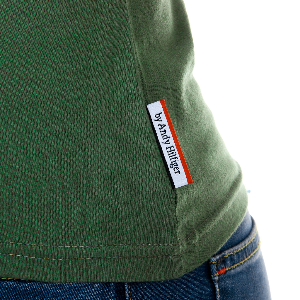 Andrew Charles T-shirt da donna a maniche corte con scollo rotondo verde TARANA