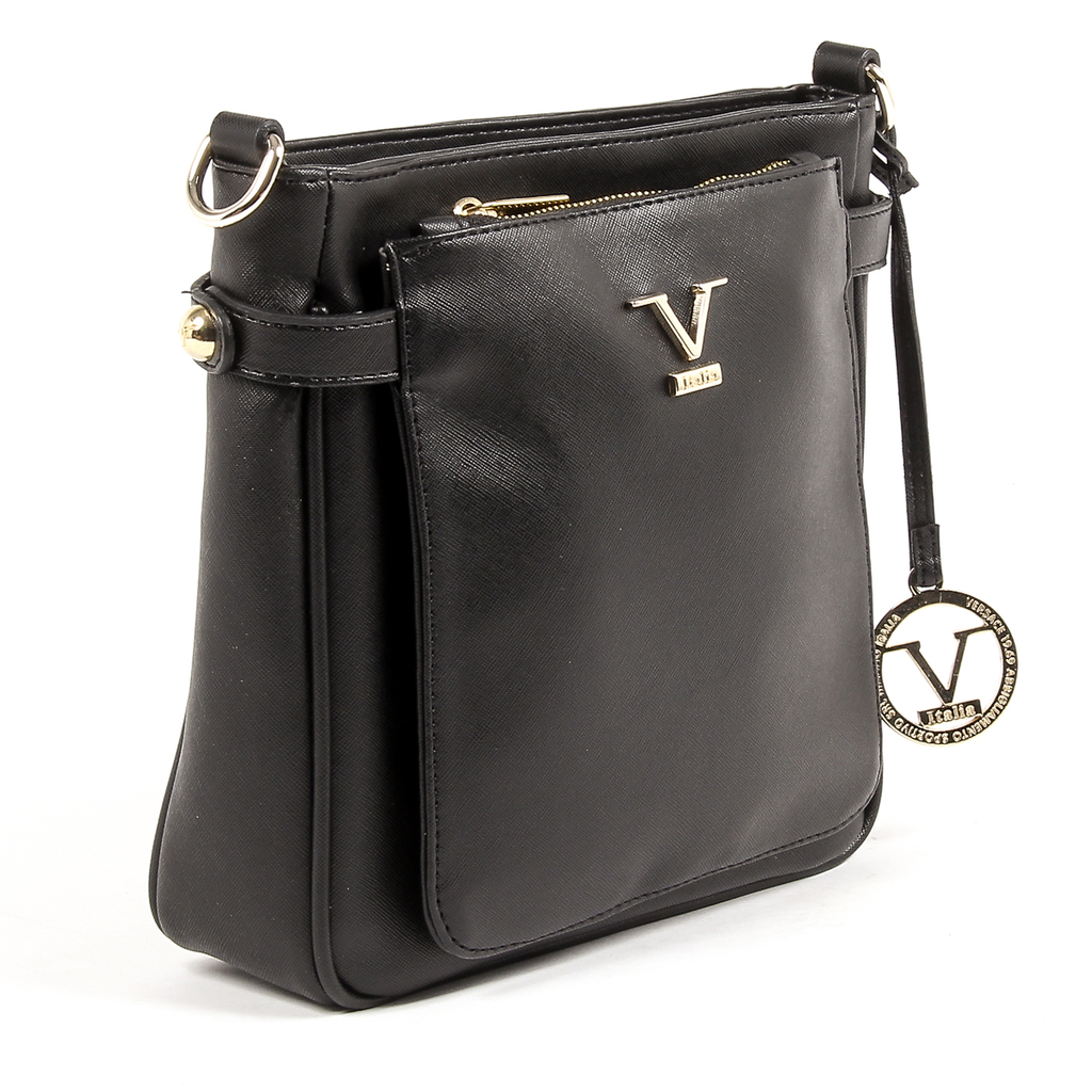 V 1969 Italia Borsa a tracolla da donna nera MONICA