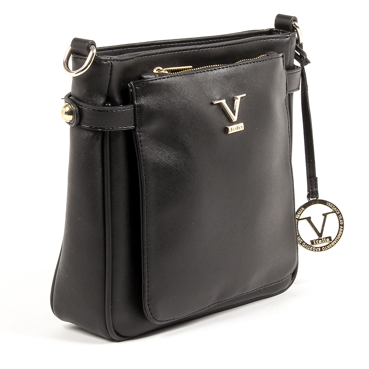 V 1969 Italia Borsa a tracolla da donna nera MONICA