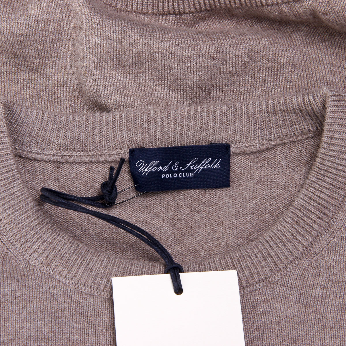 Maglione da uomo Ufford & Suffolk Polo Club a maniche lunghe con scollo rotondo PULLRUS100 VISON