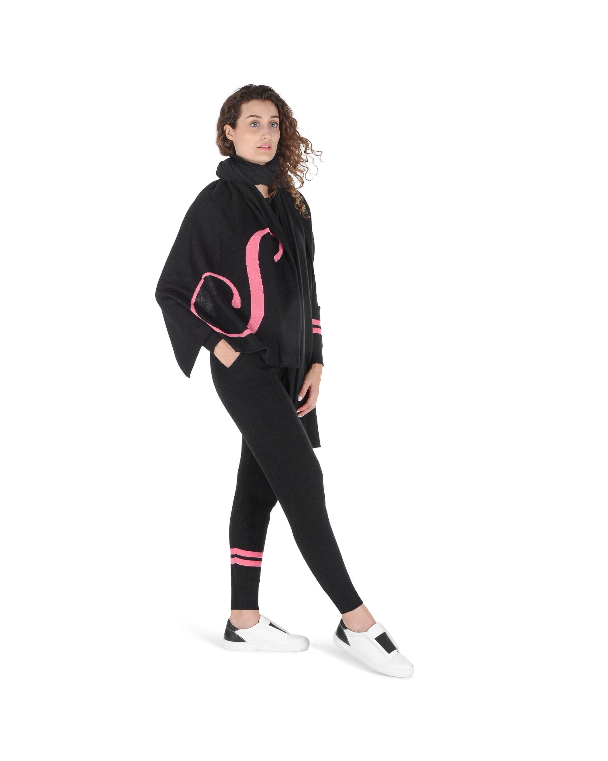 Sciarpa monogrammata Dee Ocleppo DEAN VILLAGE BLACK S
