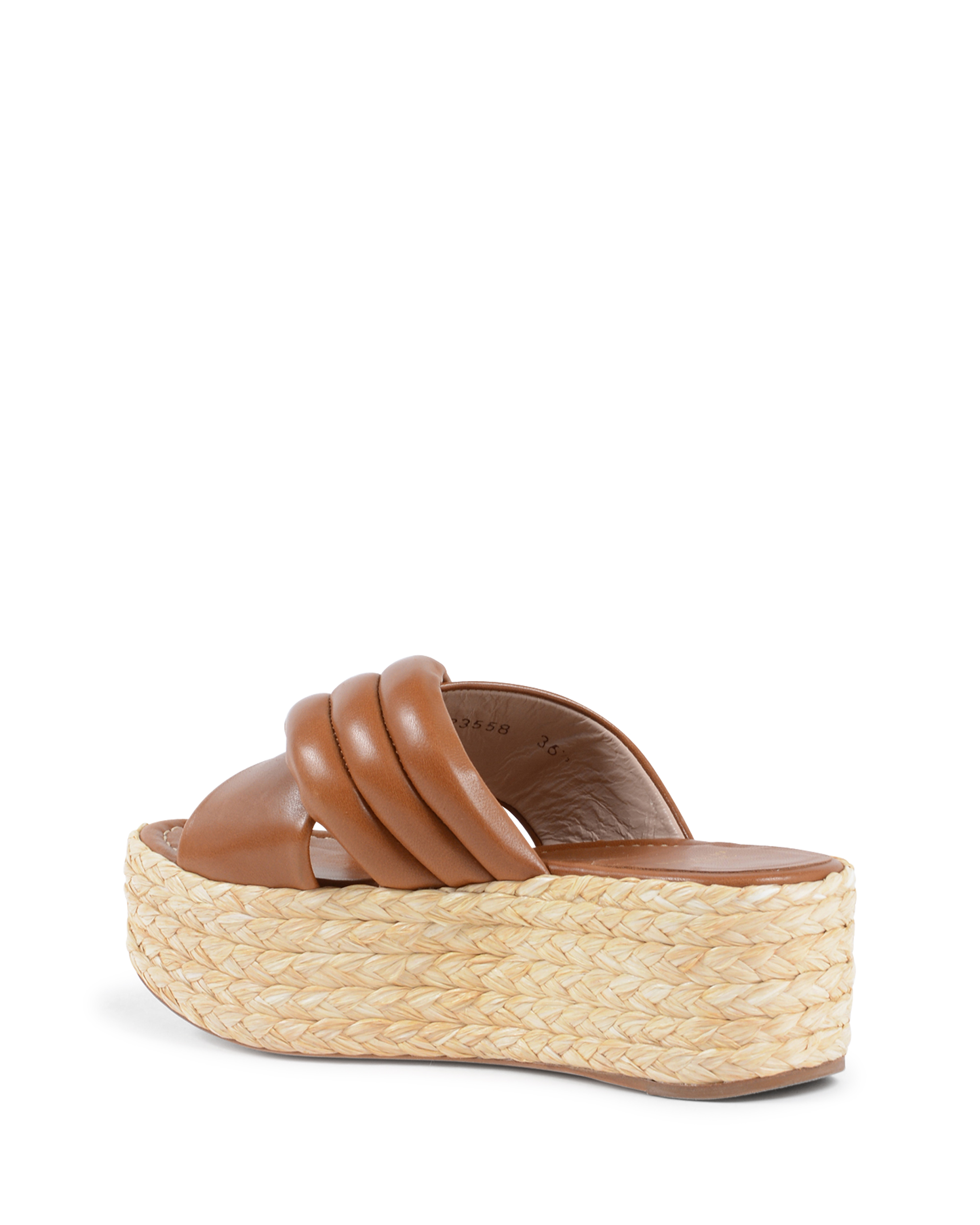 Sandalo con plateau da donna Stuart Weitzman color cuoio PUFFTOPRAFFIA