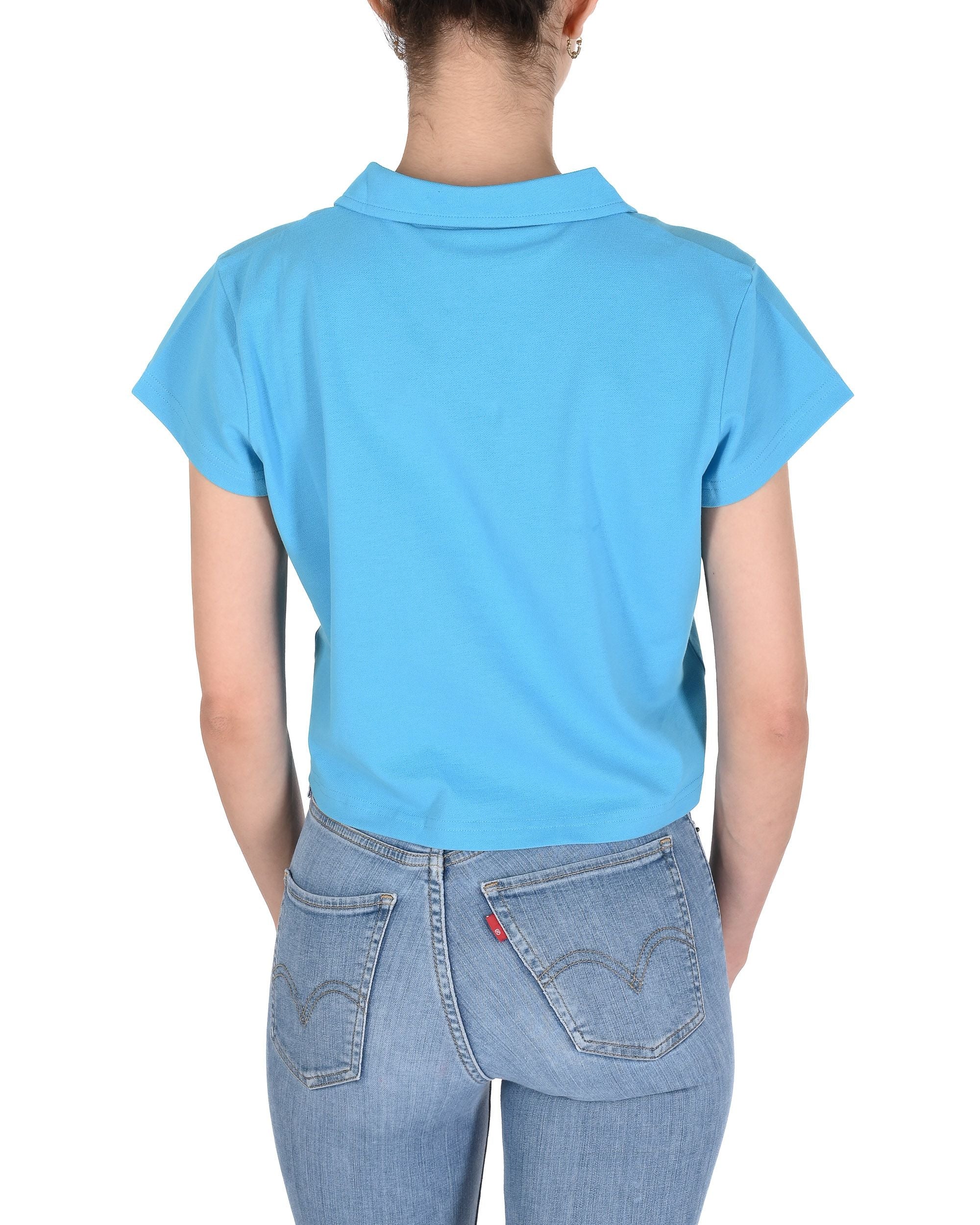 19V69 Italia Polo da donna in piqué corto VSC1WPL01 AZZURRO