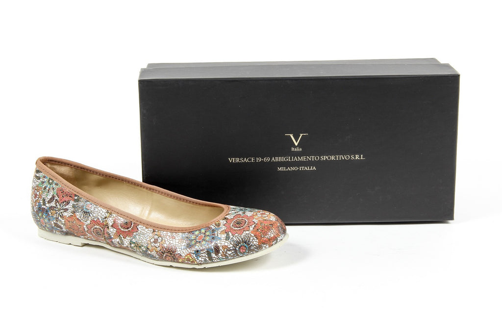 V 1969 Italia Ballerina da donna E08 FIORE CUOIO