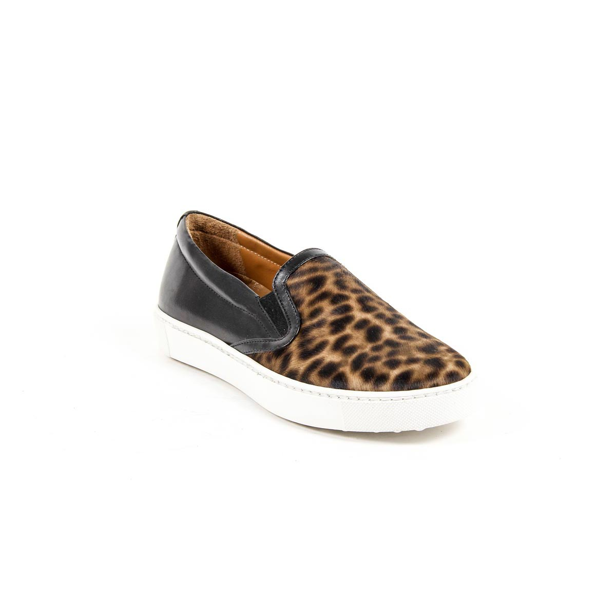 V 1969 Italia Womens Slip On Sneaker 312090 PONY LEO/NAPPA NERO