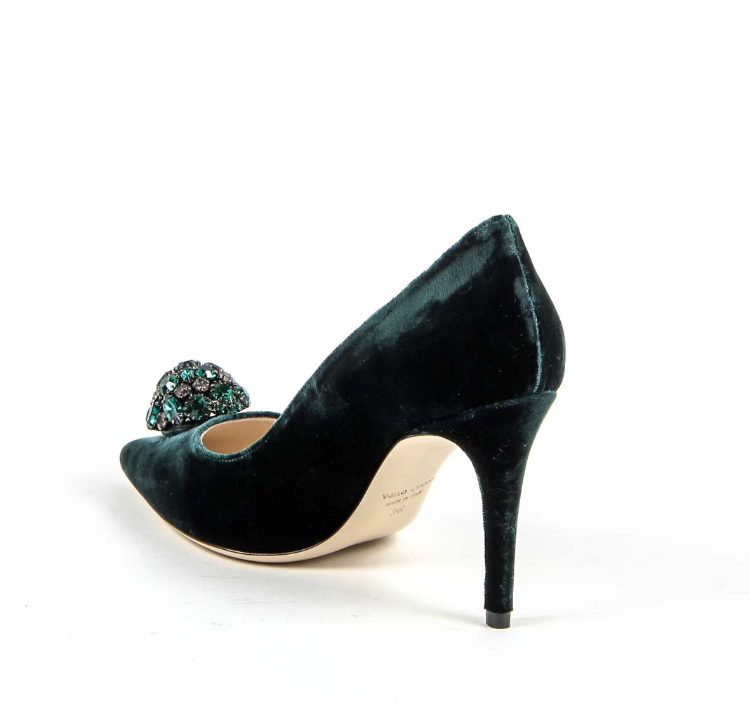 Décolleté da donna V 1969 Italia 3104104 VELLUTO VERDE