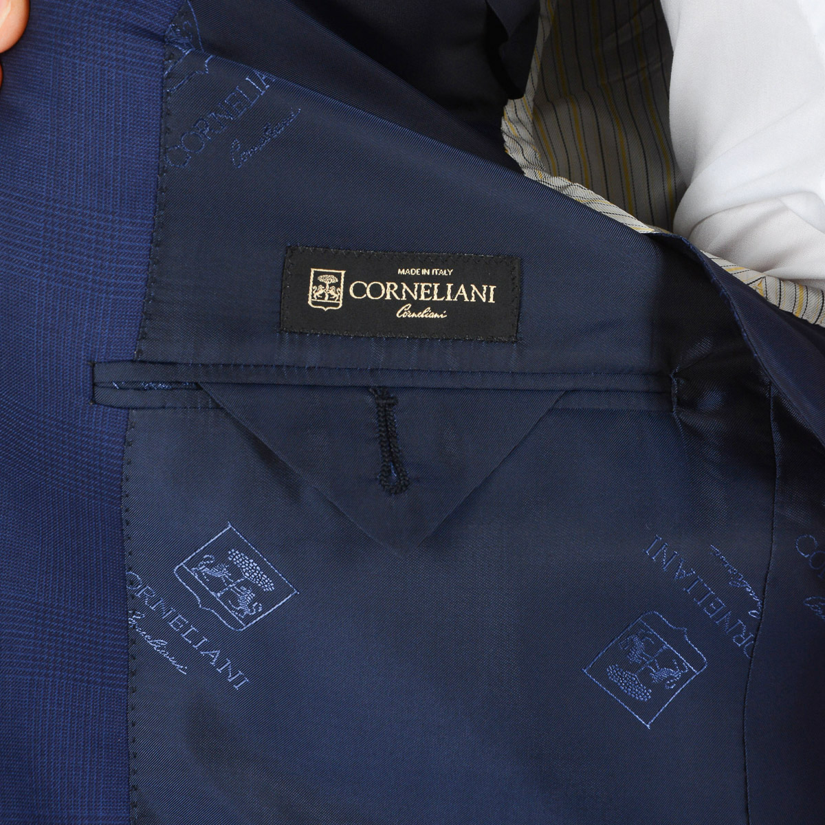 Abito da uomo Corneliani maniche lunghe blu Super 130's