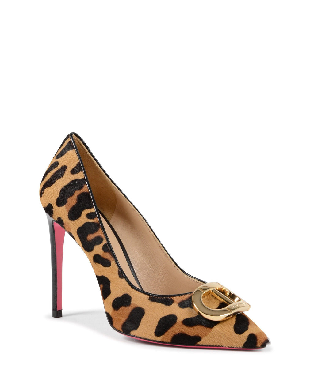 Scarpa con tacco a spillo leopardata con logo Fairy