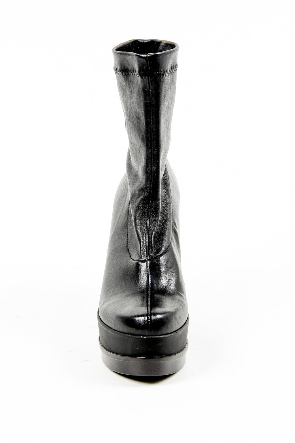 Robert Clergerie Paris Stivaletto corto con zeppa da donna SOUZIJ AGNEAU STRETCH NOIR DBL NR