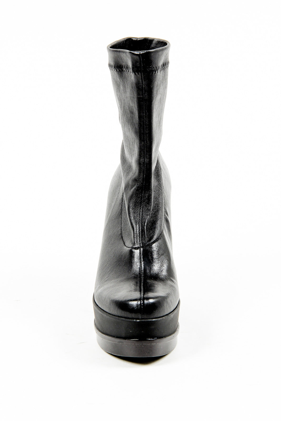 Robert Clergerie Paris Stivaletto corto con zeppa da donna SOUZIJ AGNEAU STRETCH NOIR DBL NR