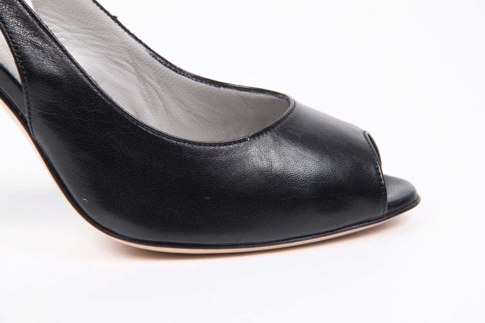 Sandalo Slingback da Donna V 1969 Italia 5616-VAL95 PE ELIOS15NE CAPRETTO ELIOS NERO