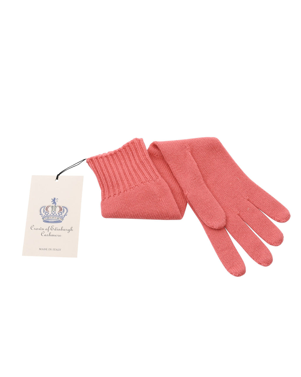 Guanti lunghi da donna in cashmere Crown of Edinburgh COE 002 CORALLO