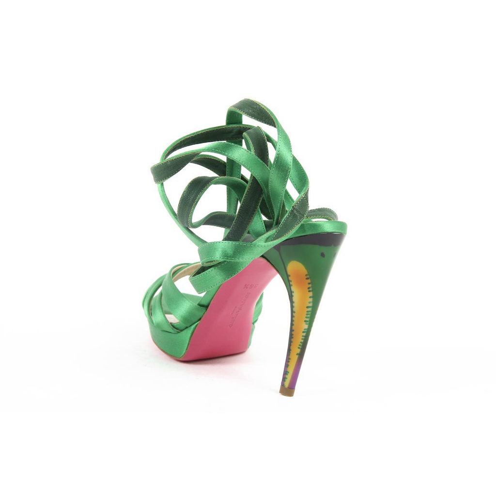 Sandalo Donna Emanuel Ungaro SS09 IG2 VERDE SATINATO