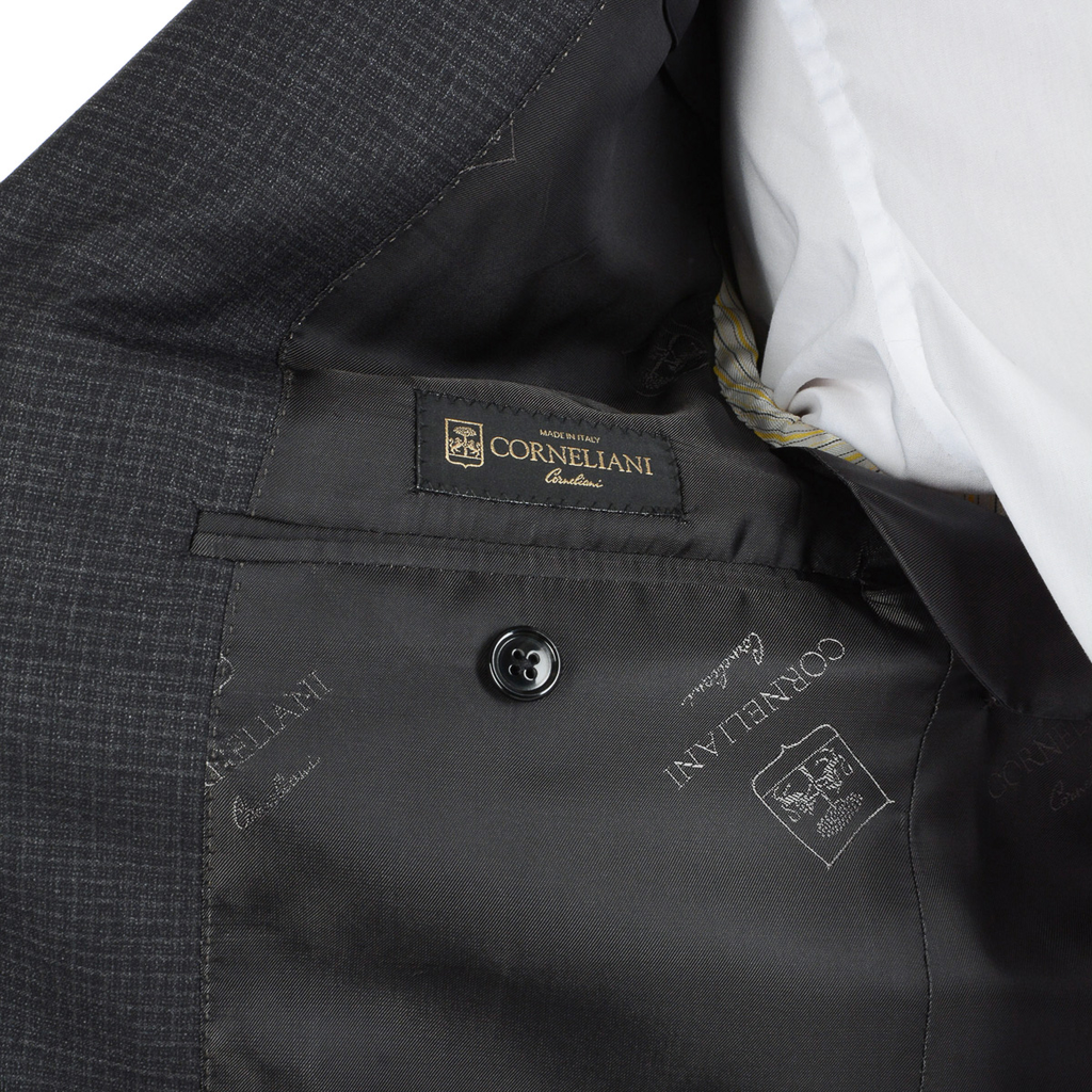 Corneliani Abito da uomo a maniche lunghe grigio scuro Super 130's