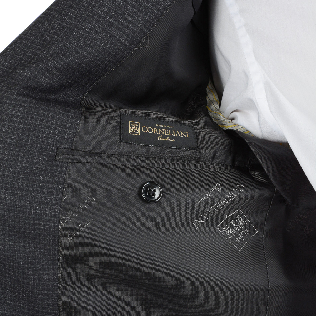 Corneliani Abito da uomo a maniche lunghe grigio scuro Super 130's