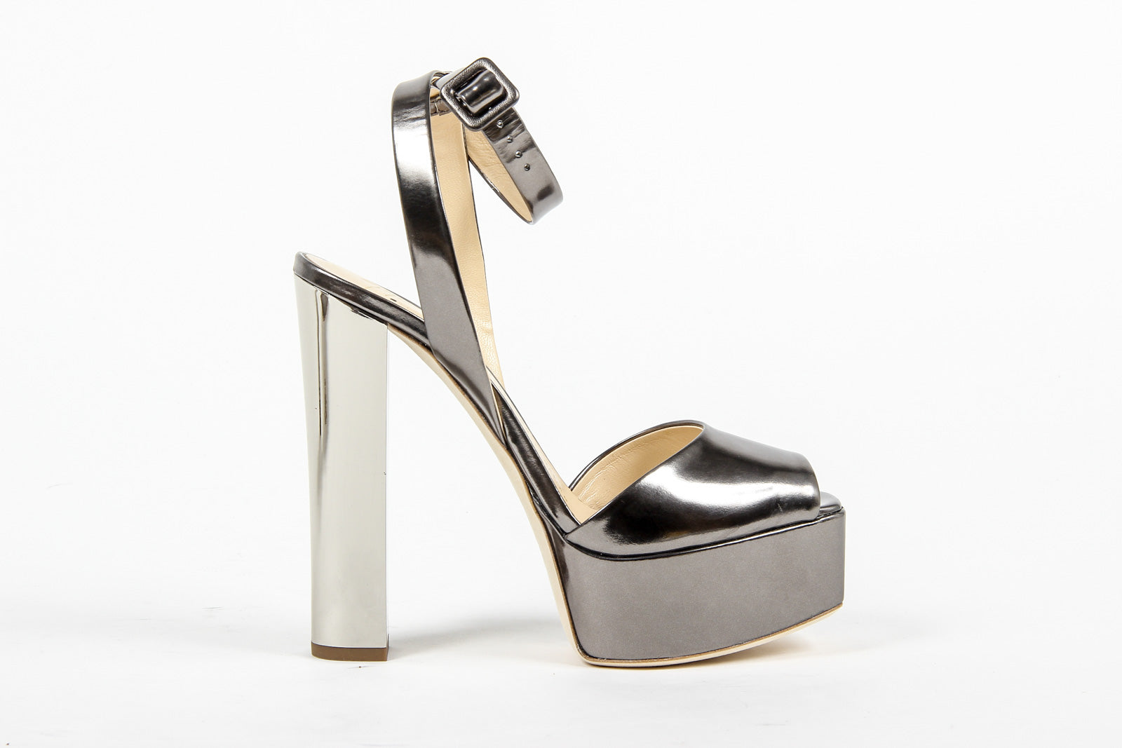 Giuseppe Zanotti Sandalo con cinturino alla caviglia da donna E60118 LAVINIA 100 PL MT SHOOTING ANTRACITE