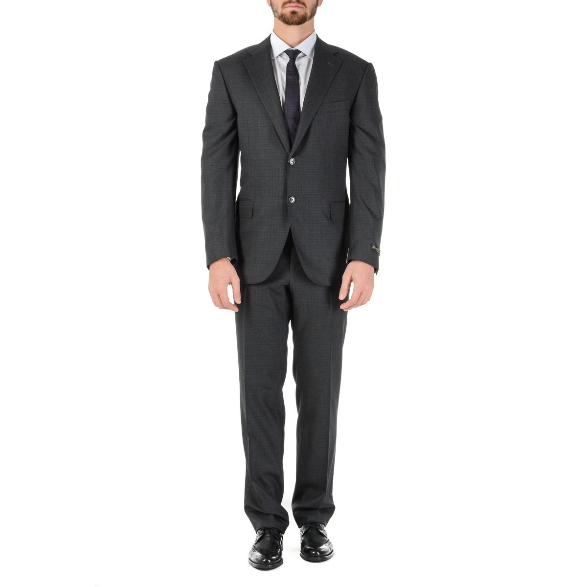 Abito da uomo Corneliani maniche lunghe blu scuro Super 160's