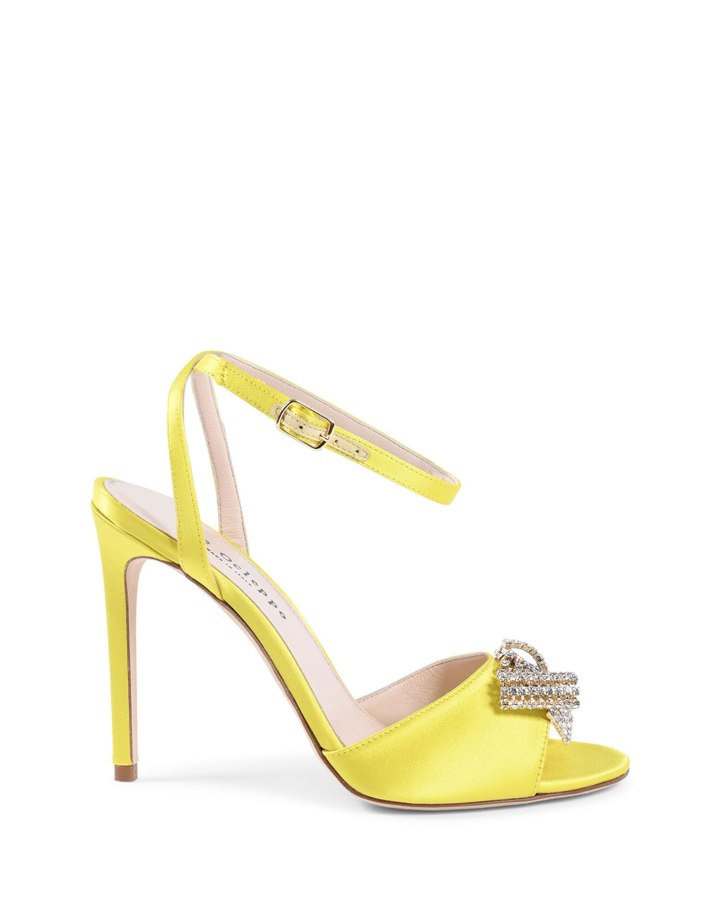 Sandalo con fiocco in raso - Giallo