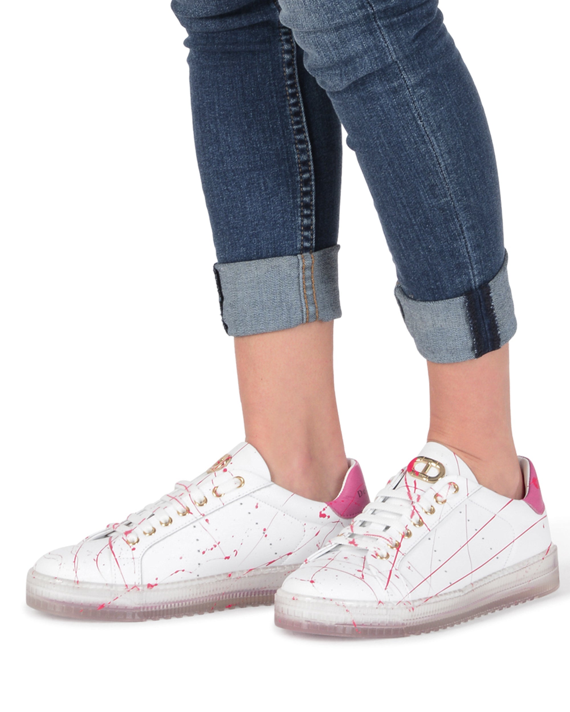 Sneaker Splatter - Bianco Fuxia