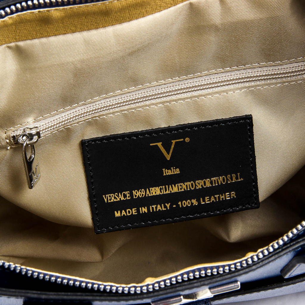 V 1969 Italia Borsa da donna V006-S SAFFIANO BLU JEANS