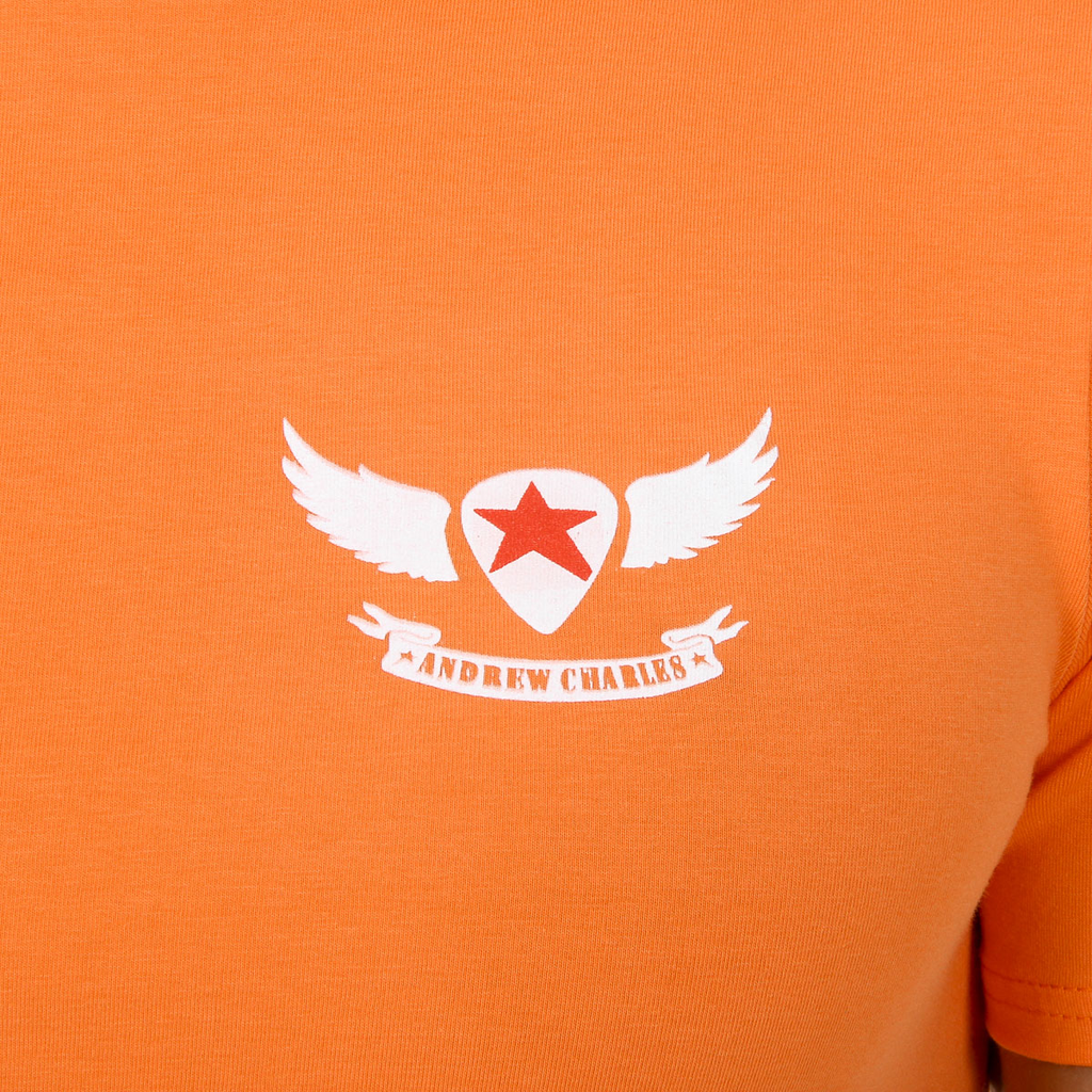 Andrew Charles T-shirt da uomo a maniche corte con scollo rotondo arancione KEITA
