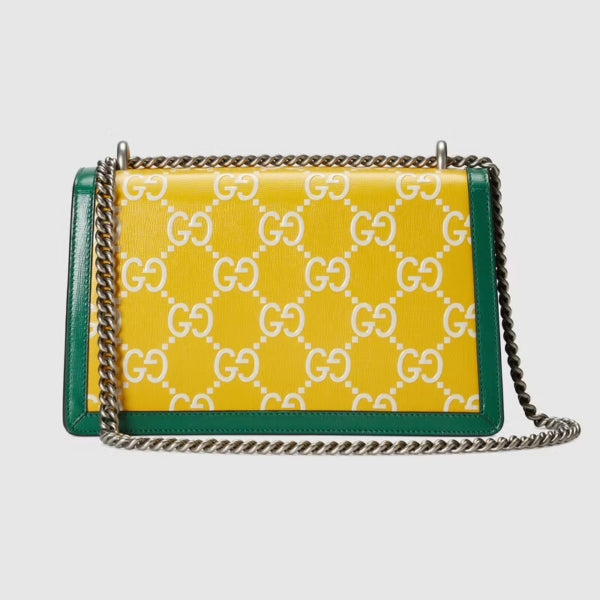 Borsa a tracolla Gucci GG Leather Dionysus verde giallo