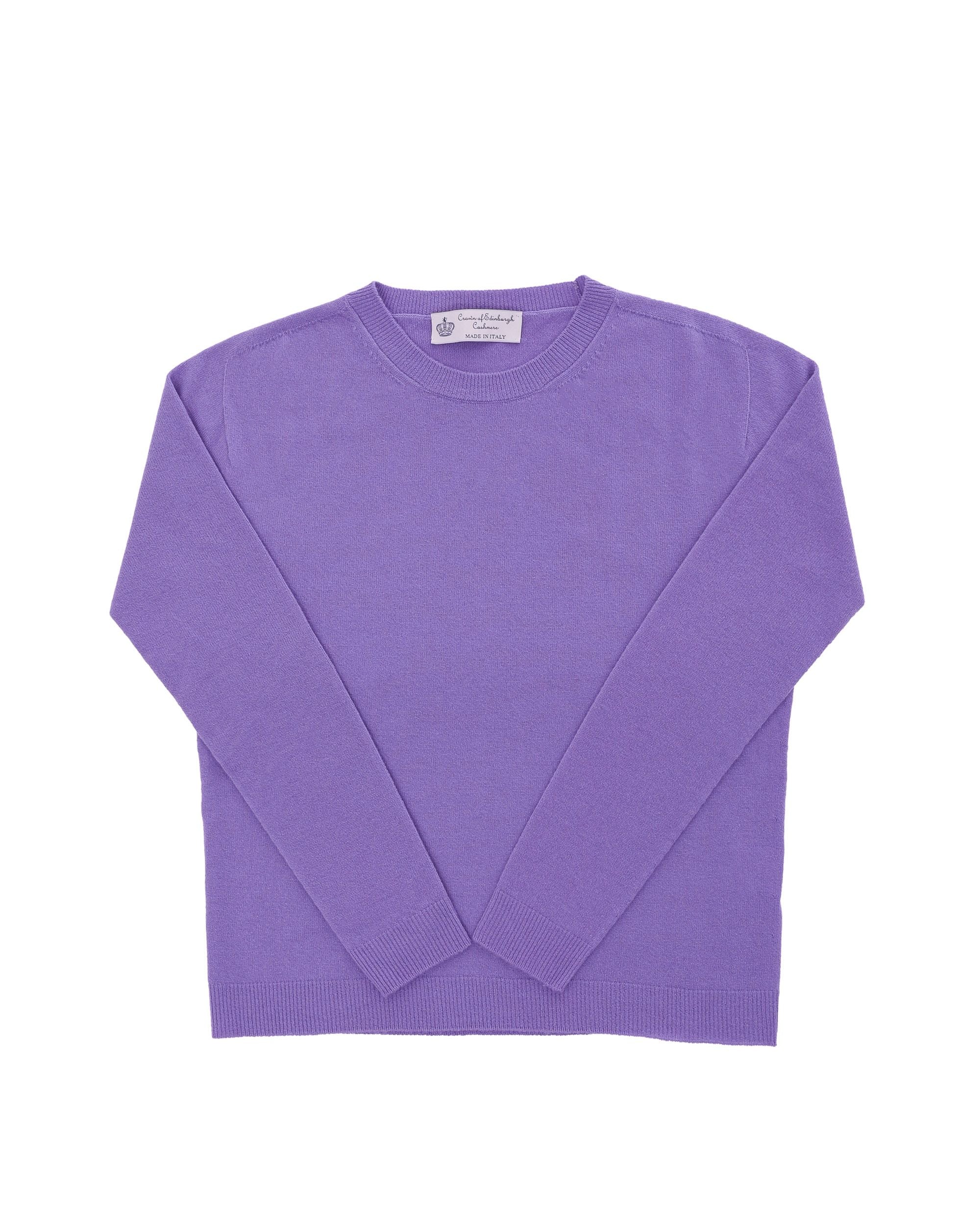 Maglione girocollo da donna in cashmere Crown of Edinburgh COE 0014 LAVANDA