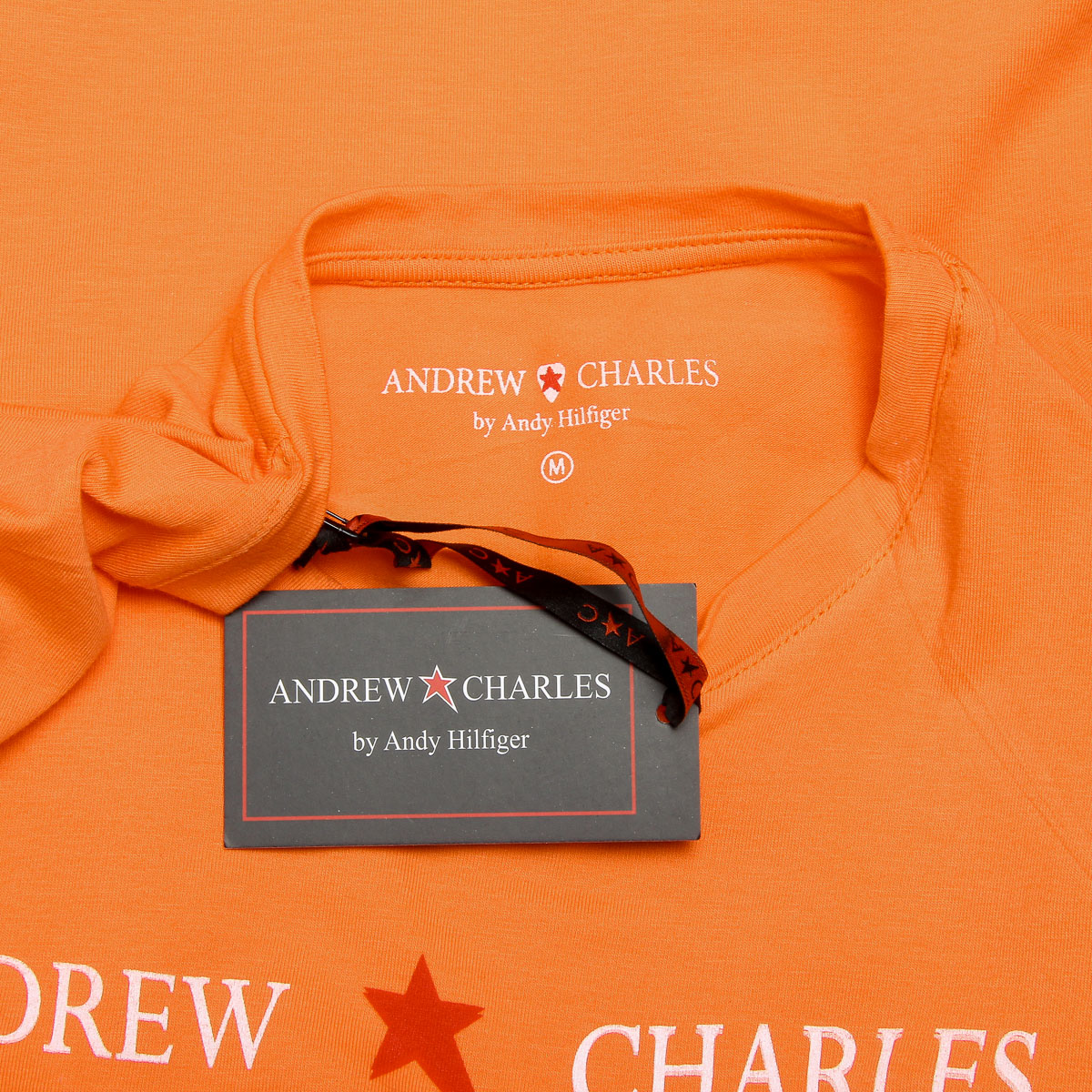 Andrew Charles T-shirt da uomo a maniche corte con scollo rotondo arancione KEITA