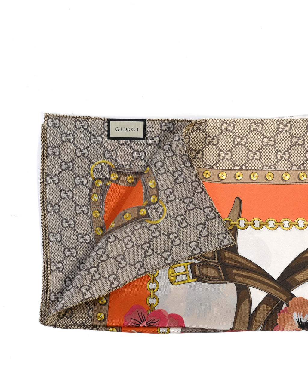 Gucci Original GG 100% seta Sciarpa 508796 3G001 7572