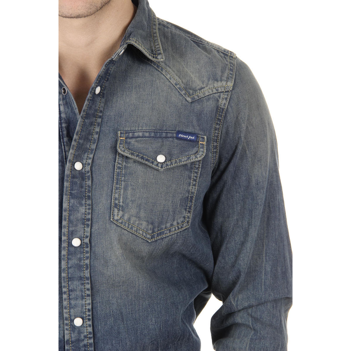 Camicia da uomo Diesel a maniche lunghe 00SD24 0IAEU 01 NEW-SONORA