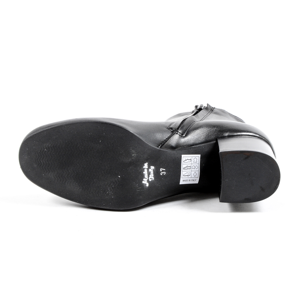 V 1969 Italia Stivaletto con tacco da donna nero MAD