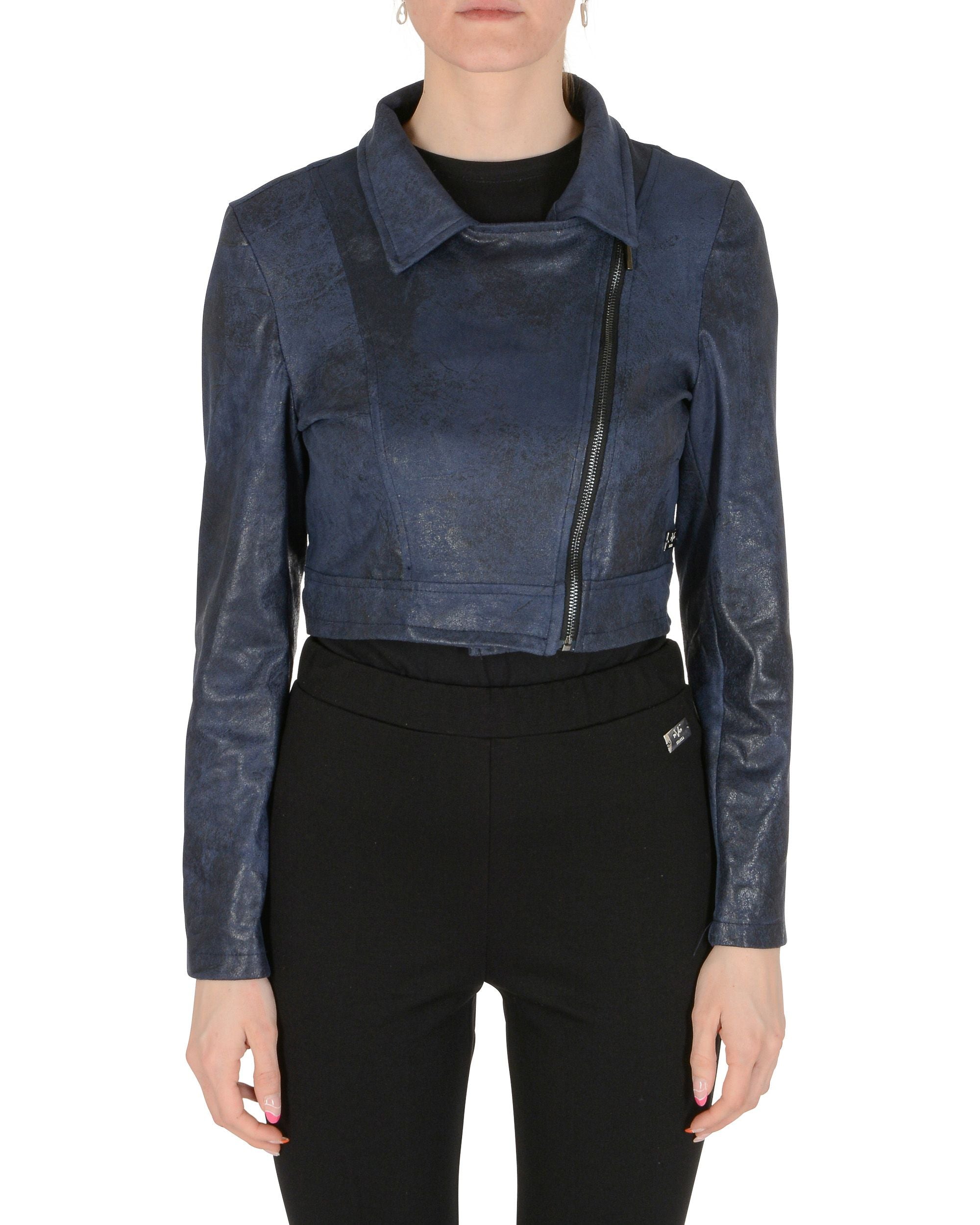 19V69 Italia Giacca Donna Blu Navy CHIODO NAVY BLUE