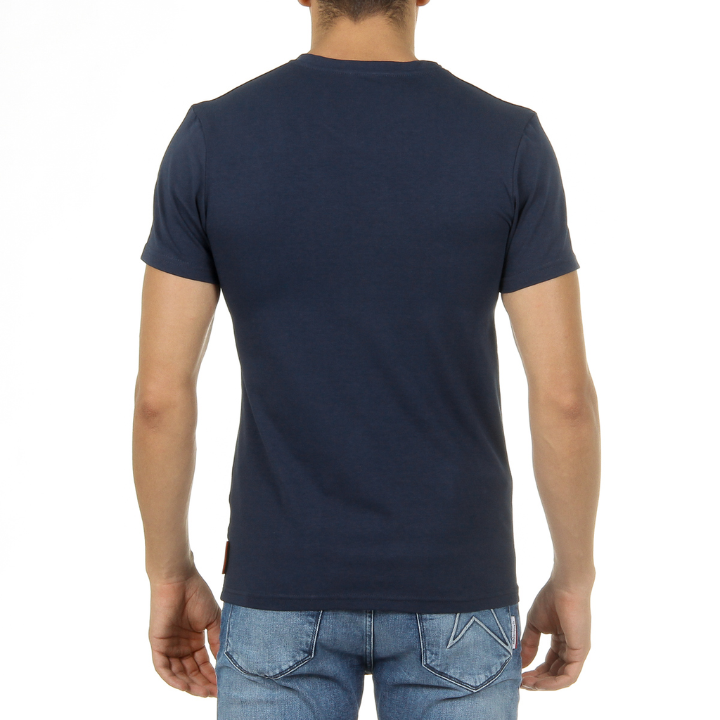 Andrew Charles Maglietta da uomo a maniche corte con scollo a V blu KENAN