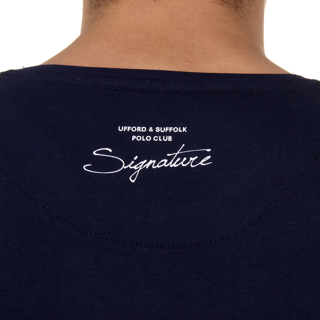 T-shirt da uomo Ufford & Suffolk Polo Club a maniche corte con scollo tondo US027 BLU NAVY
