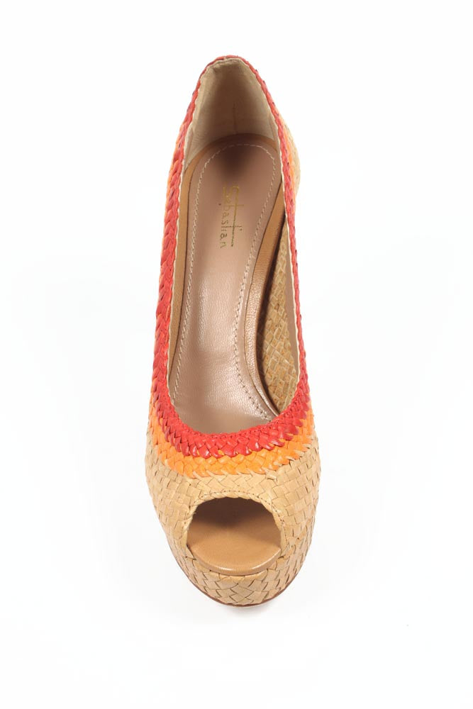 Décolleté donna Sebastian Milano punta aperta S5356 VAR.C CUOIO-CORALLO