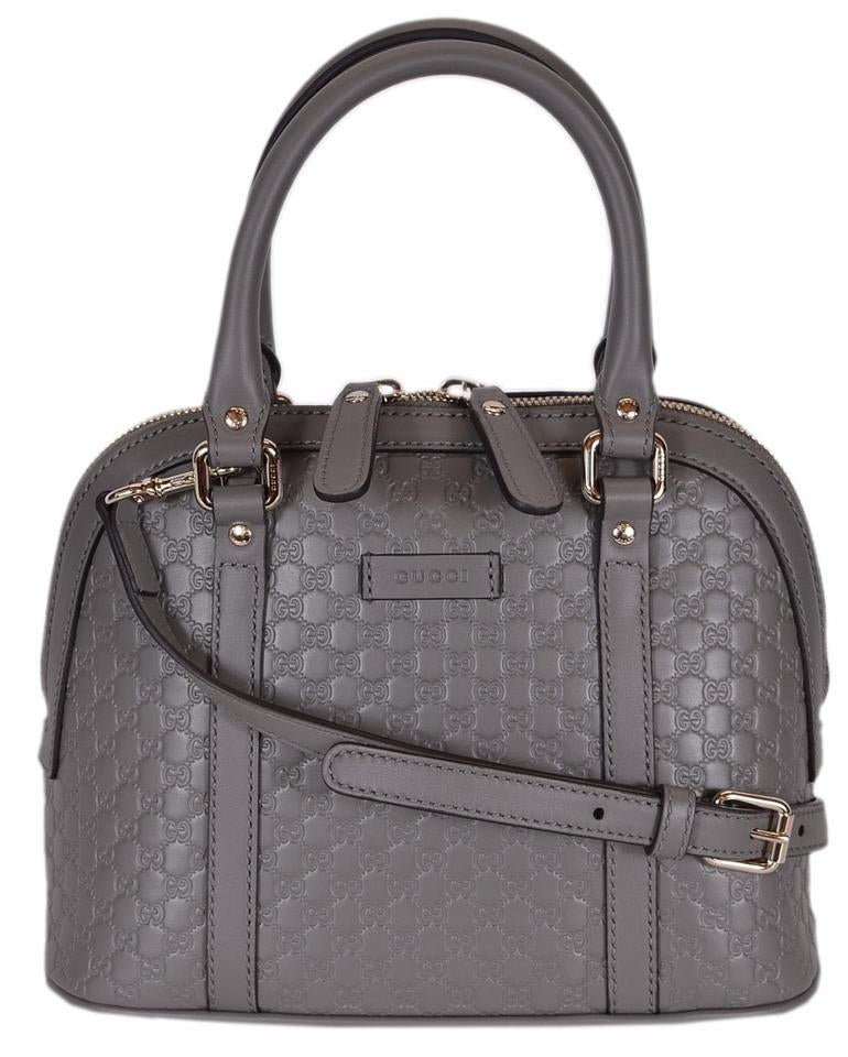 Borsa Gucci Guccissima in pelle piccola Dome grigia