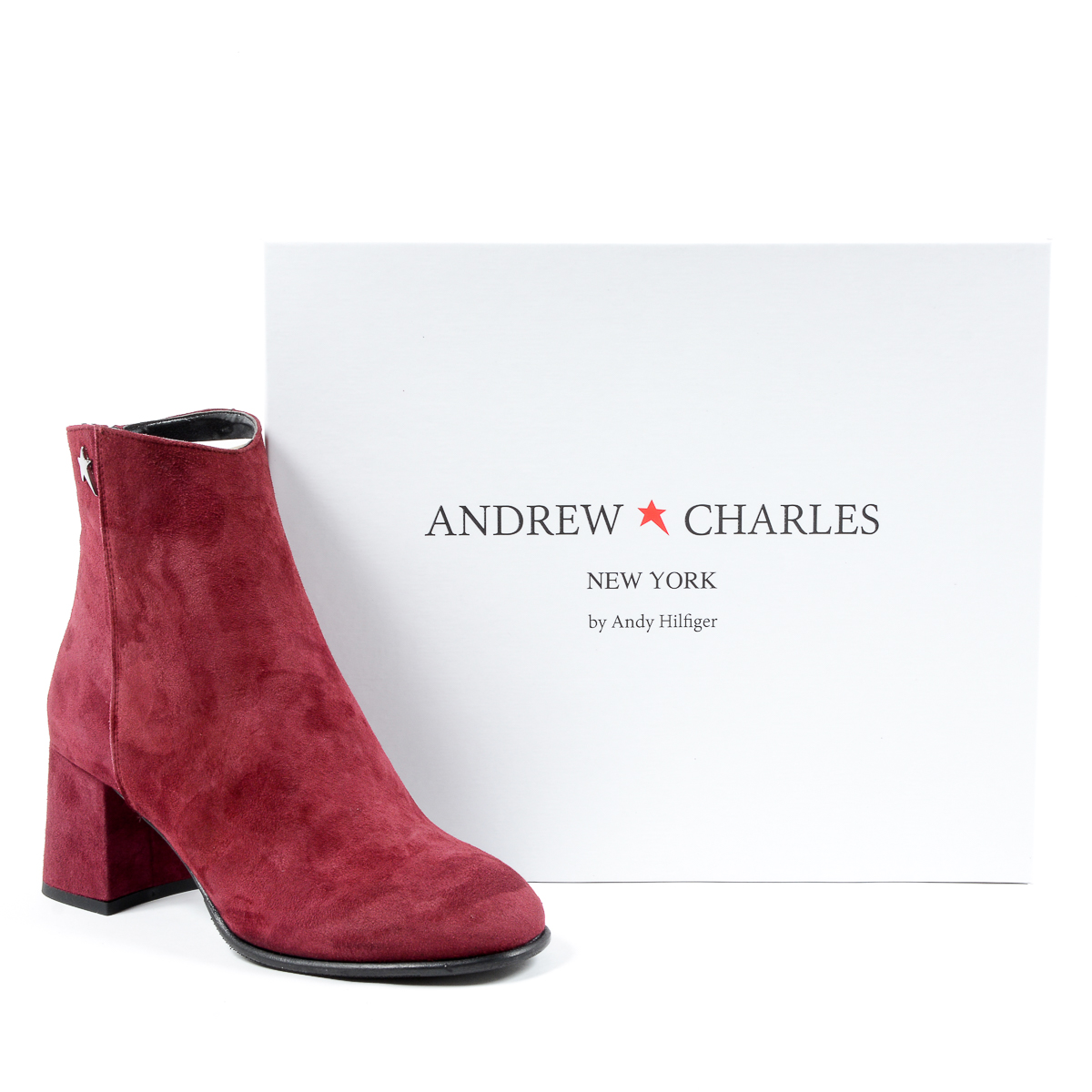 Stivaletti con tacco da donna Andrew Charles Bordeaux LINDA