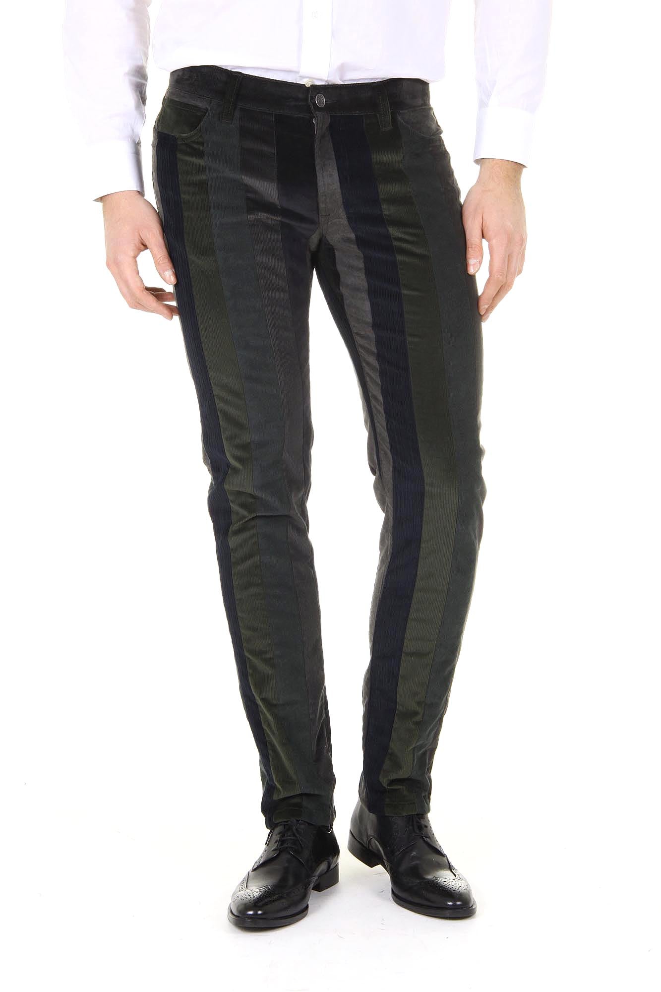 Pantaloni da uomo Dolce & Gabbana Stretch 16 Patchwork in velluto misto G4P4CX G9V40 S9000