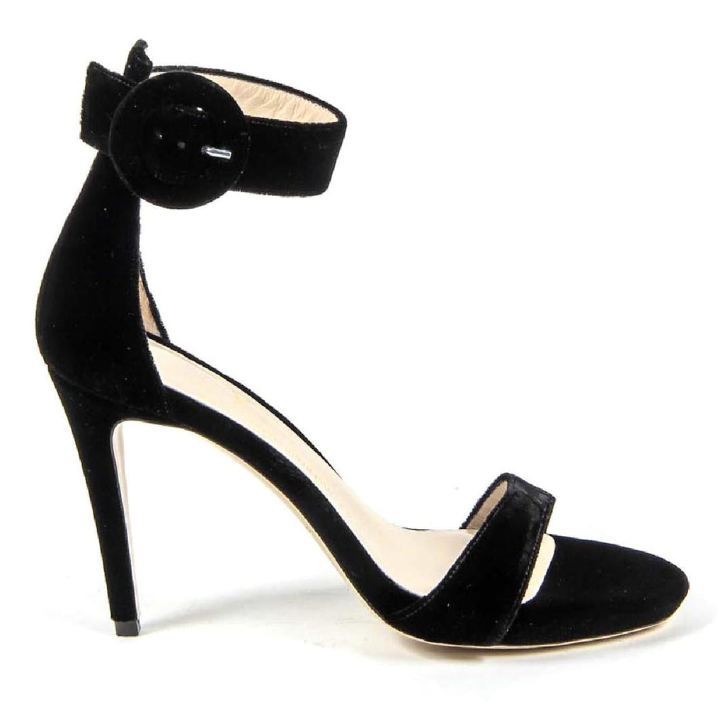 Sandalo con cinturino alla caviglia da donna V 1969 Italia 3124693 VELLUTO NERO
