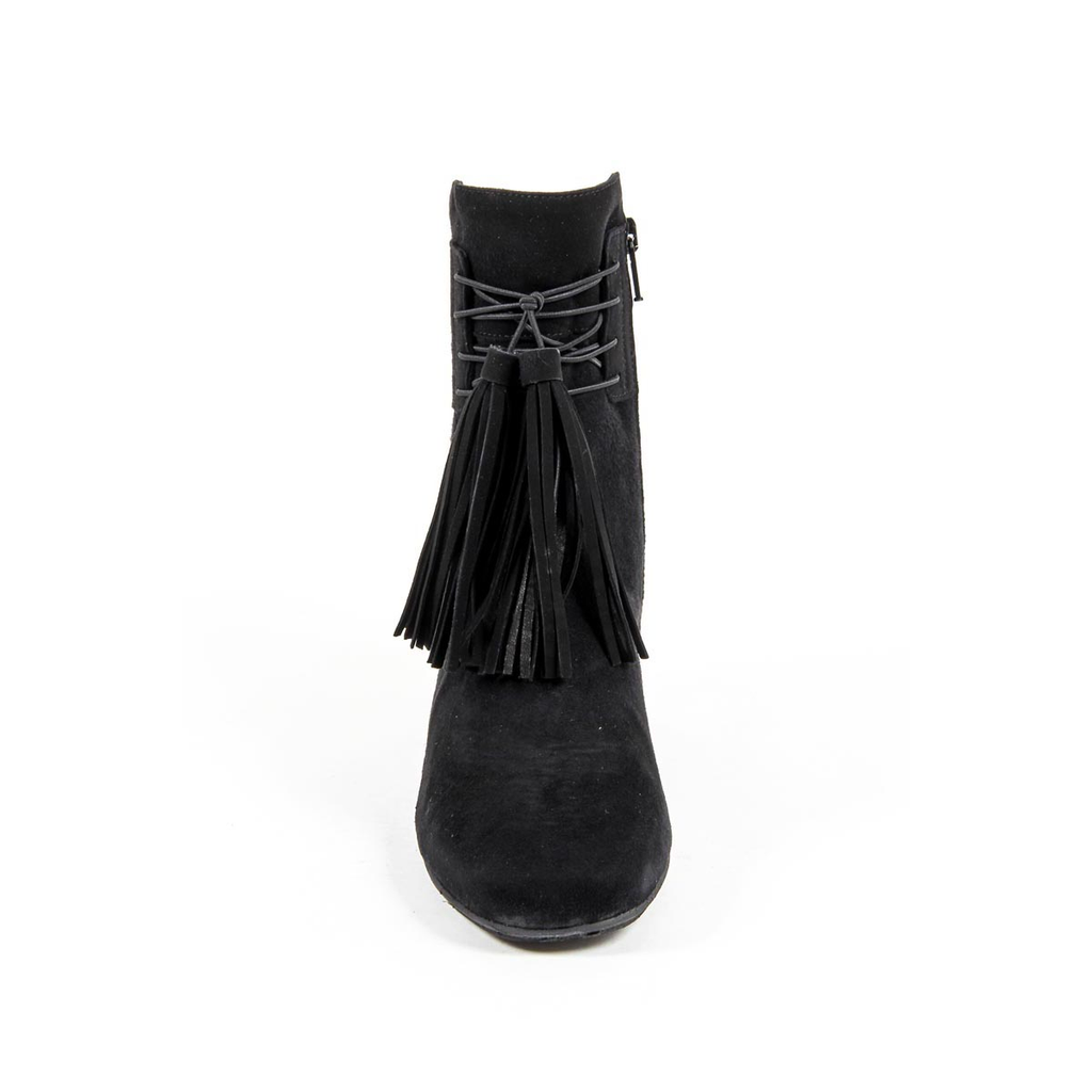 V 1969 Italia Stivaletto con tacco da donna B2482 CAMOSCIO NERO