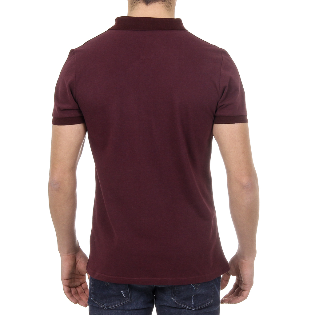 Polo da uomo a maniche corte Ufford & Suffolk Polo Club US007 BORDEAUX
