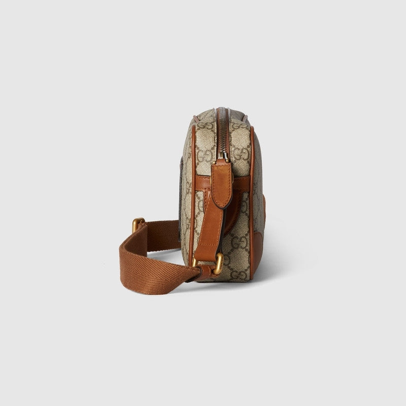 Borsa a tracolla con monogramma GG Supreme e pelle