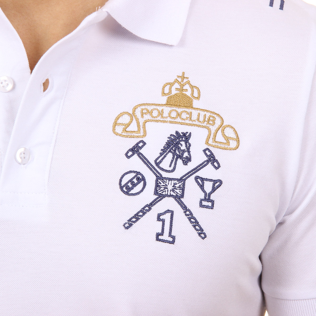 Polo da uomo a maniche corte Ufford & Suffolk Polo Club US008 BIANCO