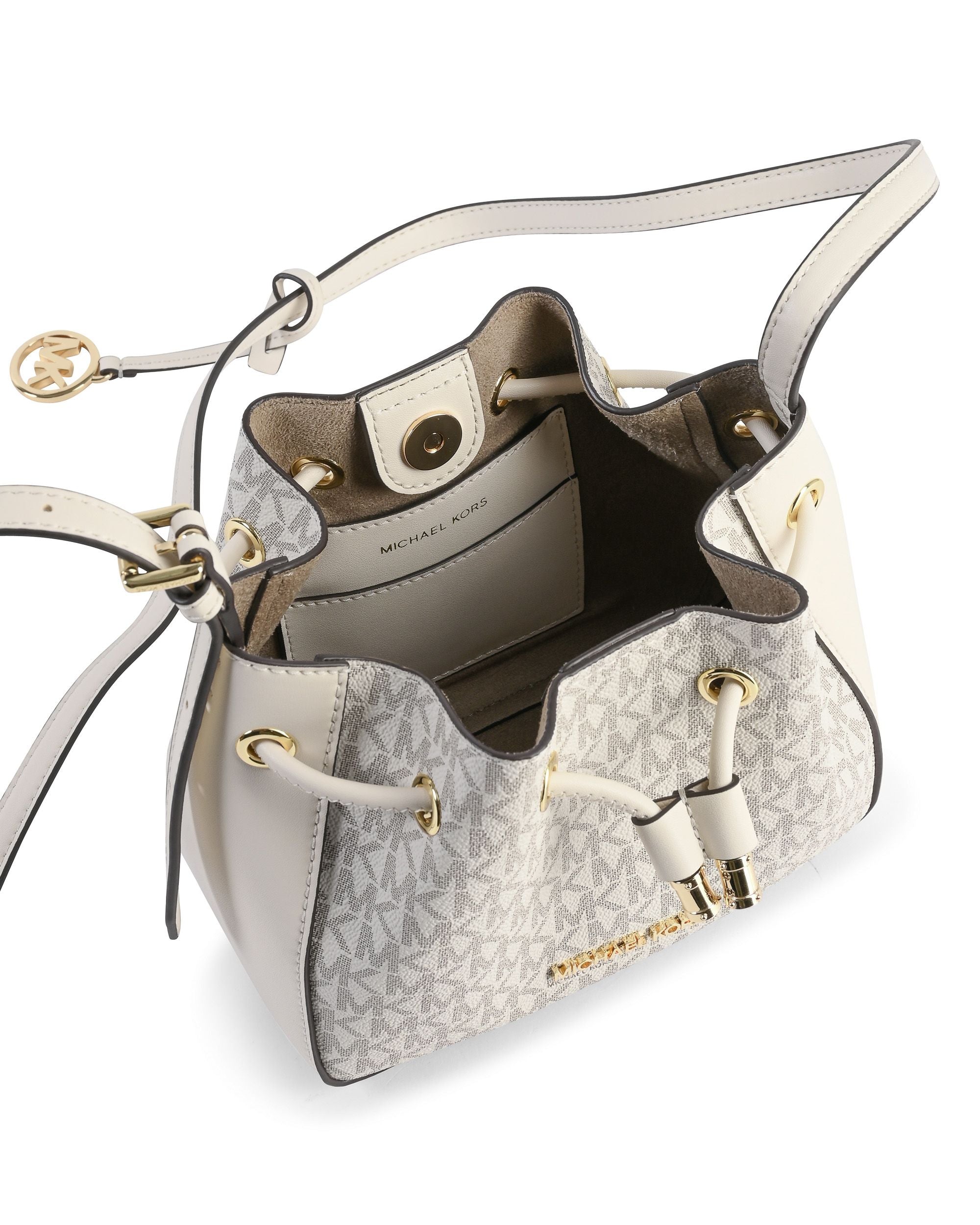 Borsa a tracolla piccola Michael Kors Bucket 35F2G8PM1B LT CREAM MULTI