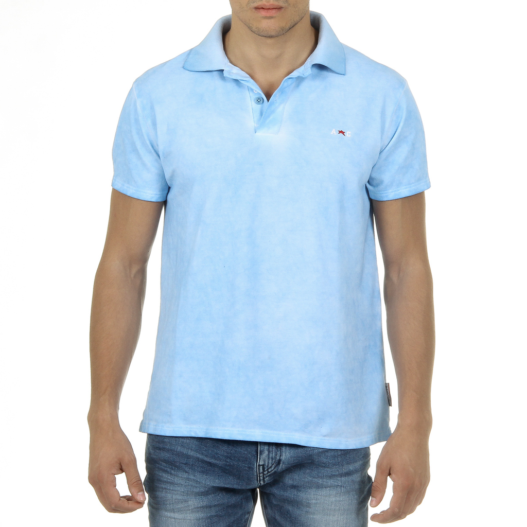 Andrew Charles Polo da uomo a maniche corte azzurro SIMBA