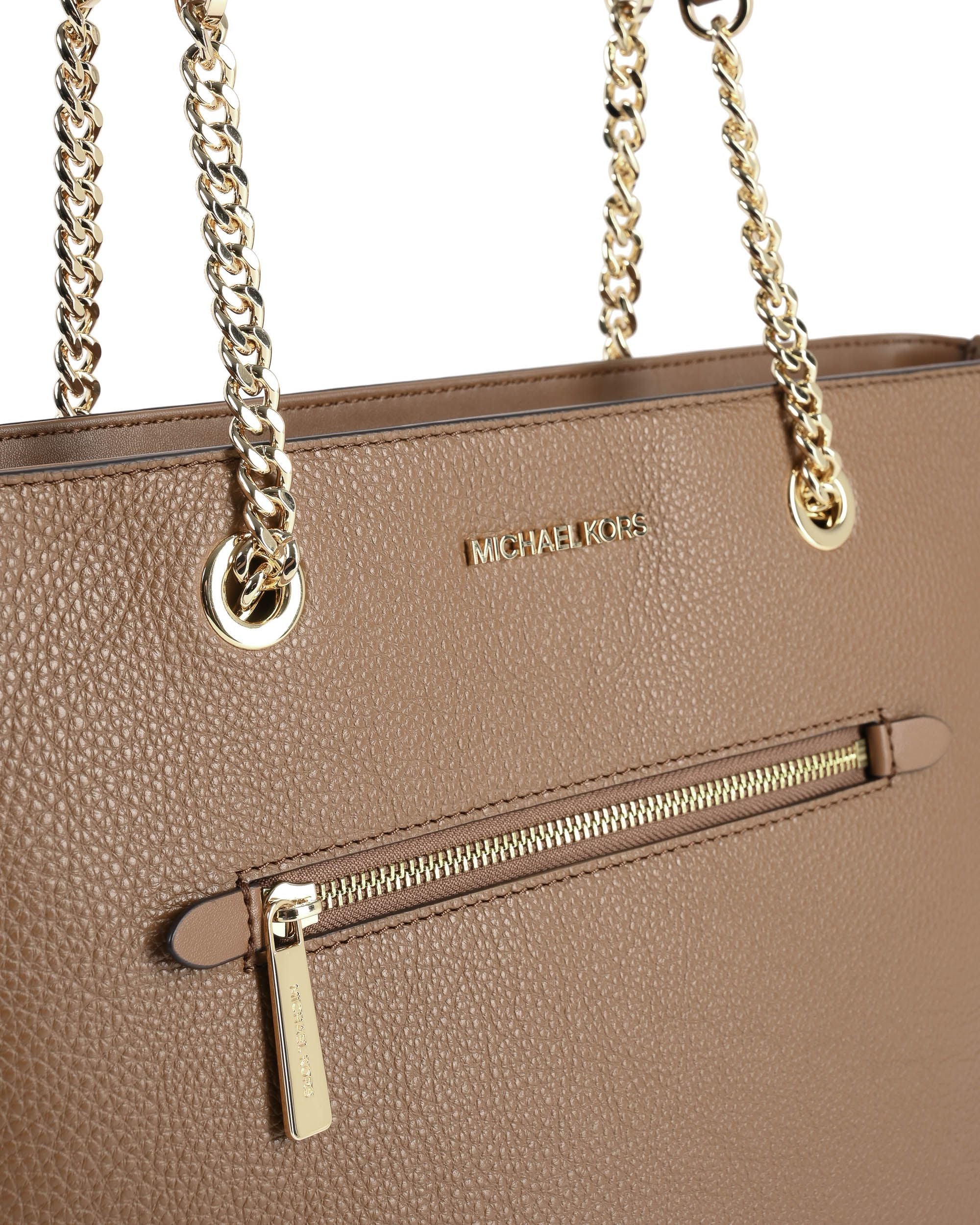 Borsa tote con catena e cerniera frontale di medie dimensioni Michael Kors 35F2GTTT2L LUGGAGE