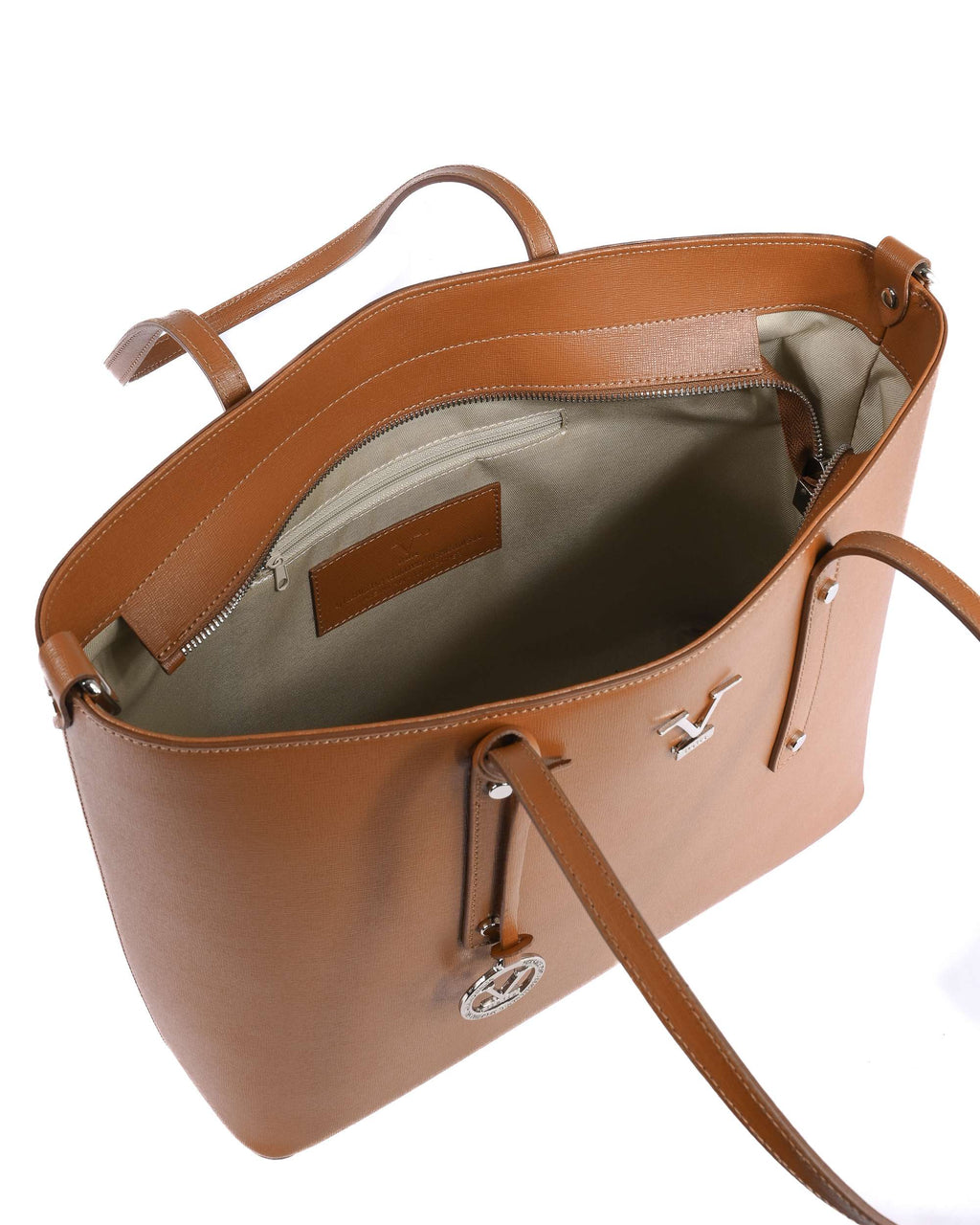 Borsa a Mano Donna V Italia CB1070 SAFFIANO CUOIO