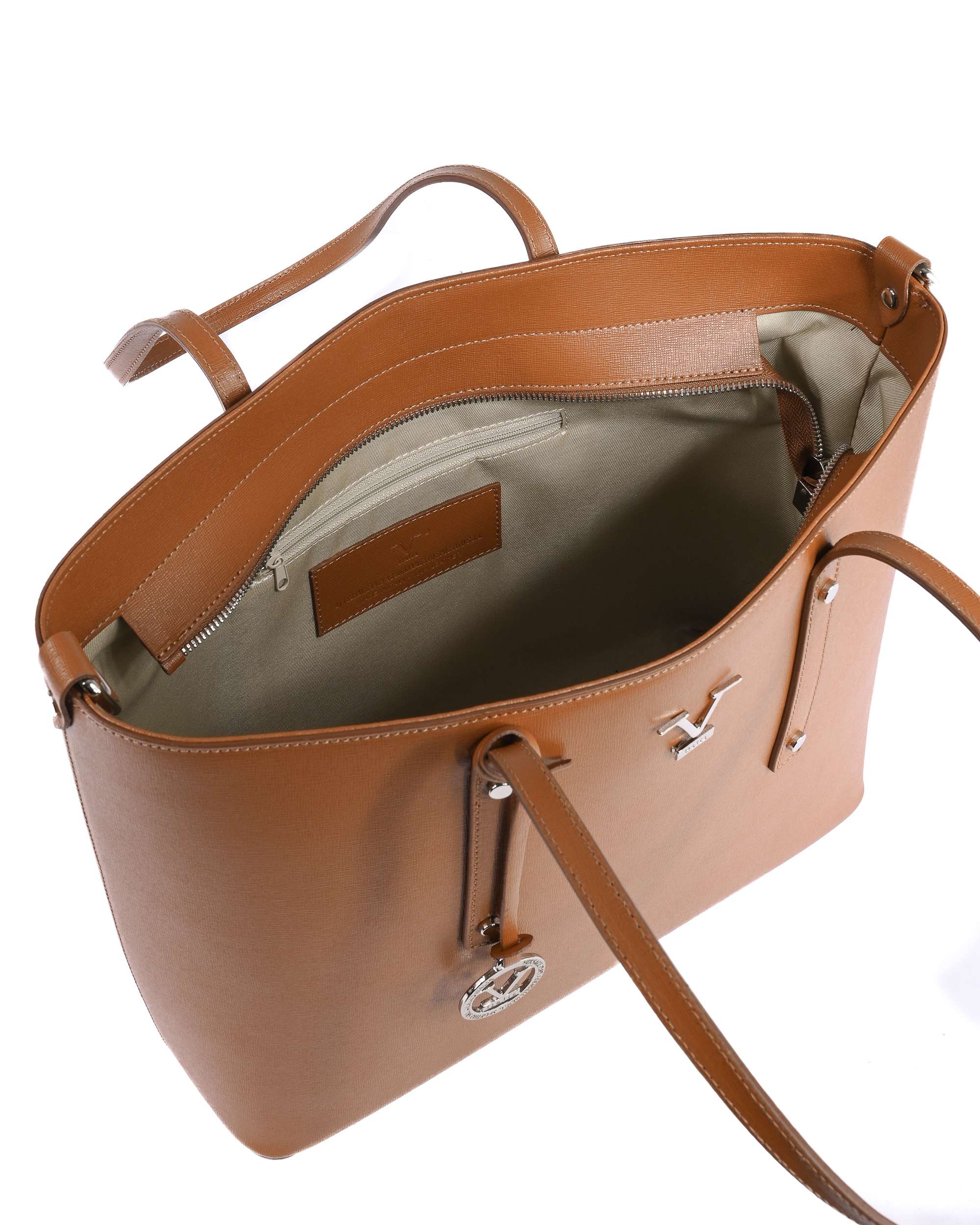 Borsa a Mano Donna V Italia CB1070 SAFFIANO CUOIO