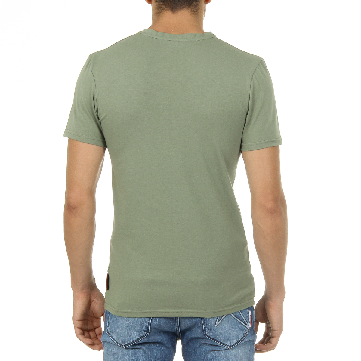 Andrew Charles Maglietta da uomo a maniche corte con scollo a V, verde KENAN